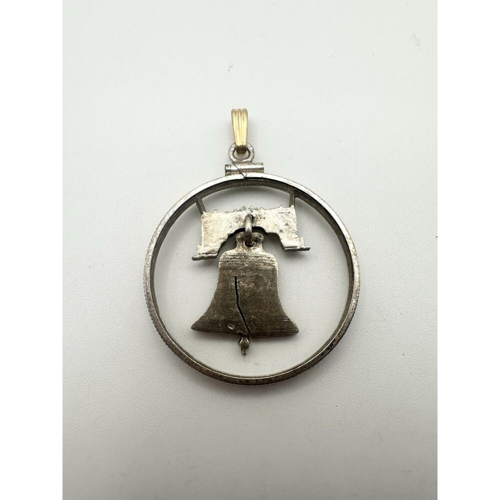 Reverse Franklin Half Dollar Charm Pendant with Rim | Coin Cut Jewelry